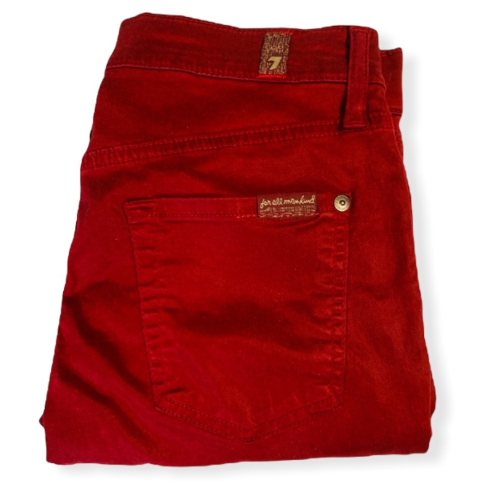 For All Mankind Burgundy Stretchy Jeans